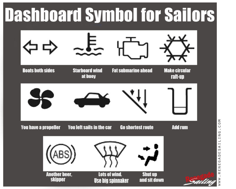 silly dashboard symbols for sailors