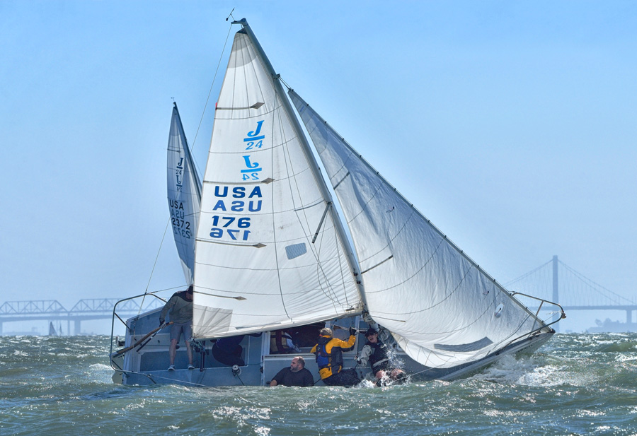 small boat winter racing albums Crew You photo regatta J24 tipped