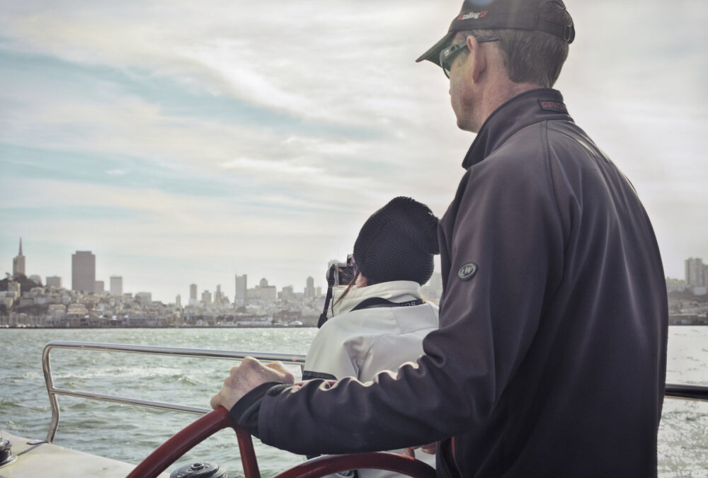 A San Francisco Bay View Aboard America’s Cup Boat “USA 76”