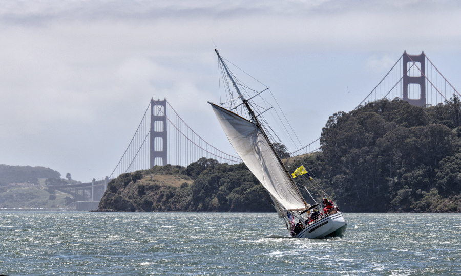 Master Mariner Regatta 2024 Renegade Sailing Martha Blanchfield wooden boats AIDA and Golden Gate Bridge