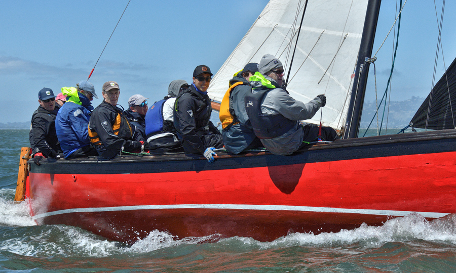 Master Mariner Regatta 2024 Renegade Sailing Martha Blanchfield wooden boats Sea Scouts whale boat at finish smiles